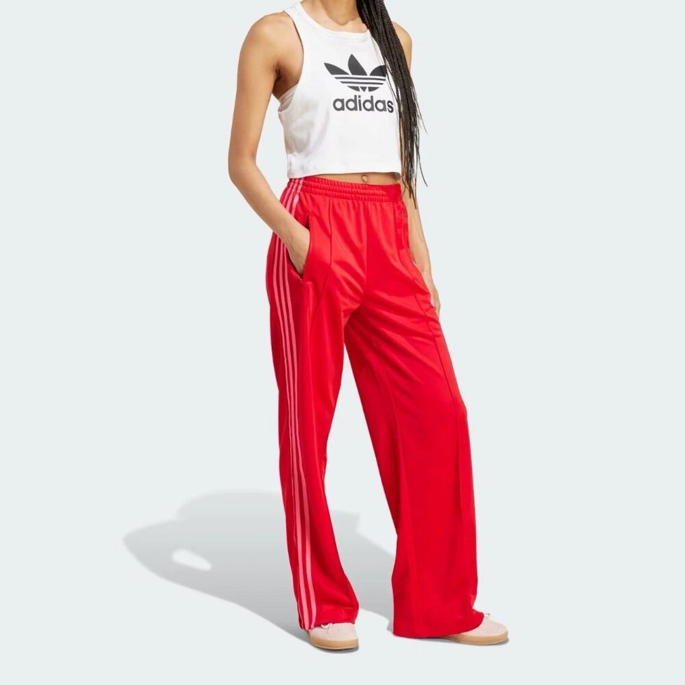 Adidas Womens Red Pink Adicolor Classic Firebird Loose Track Pants JW1225